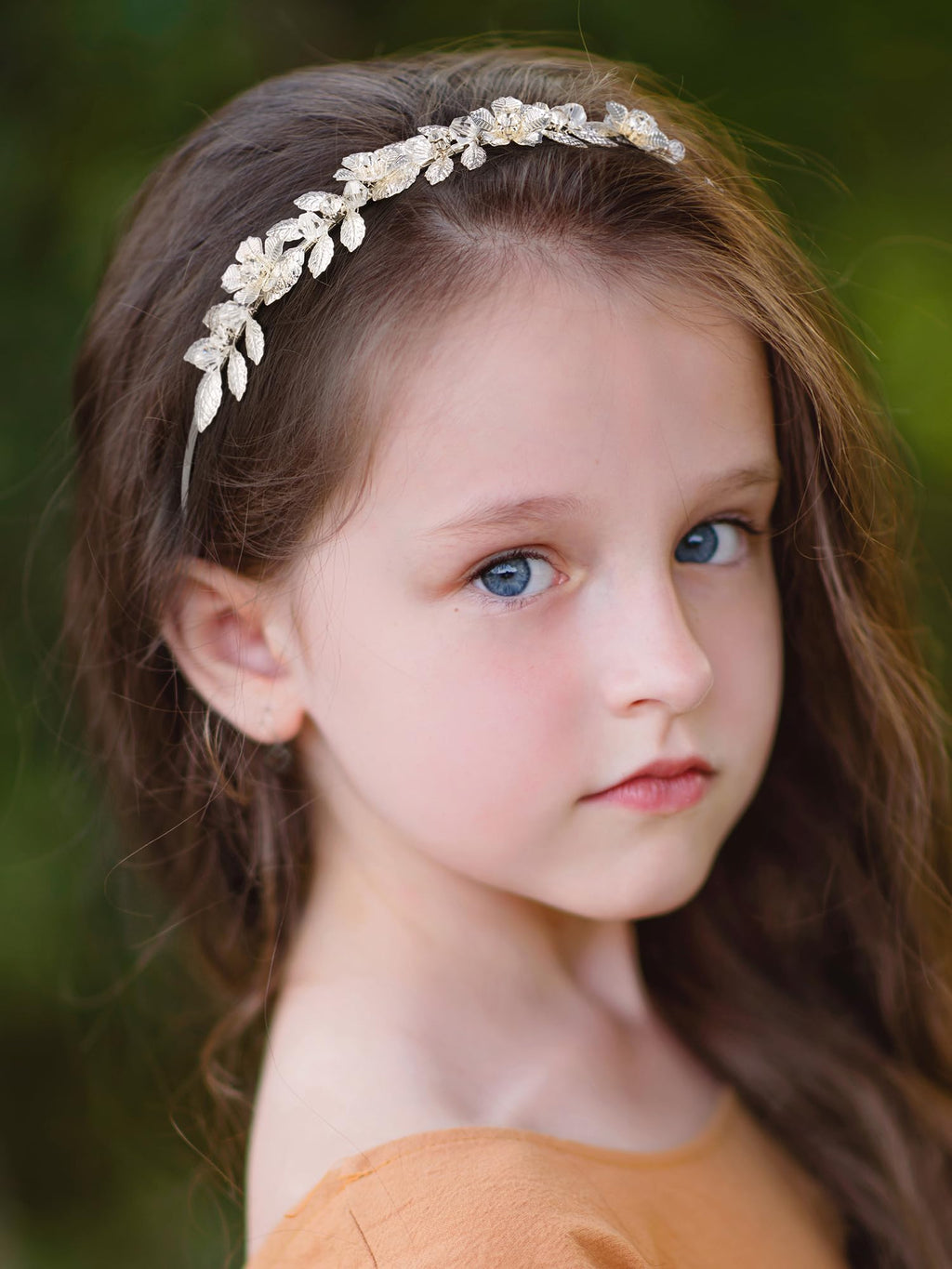 SWEETV Flower Girl Headband – Pearl & Rhinestone Hairpiece for Weddings (Silver)