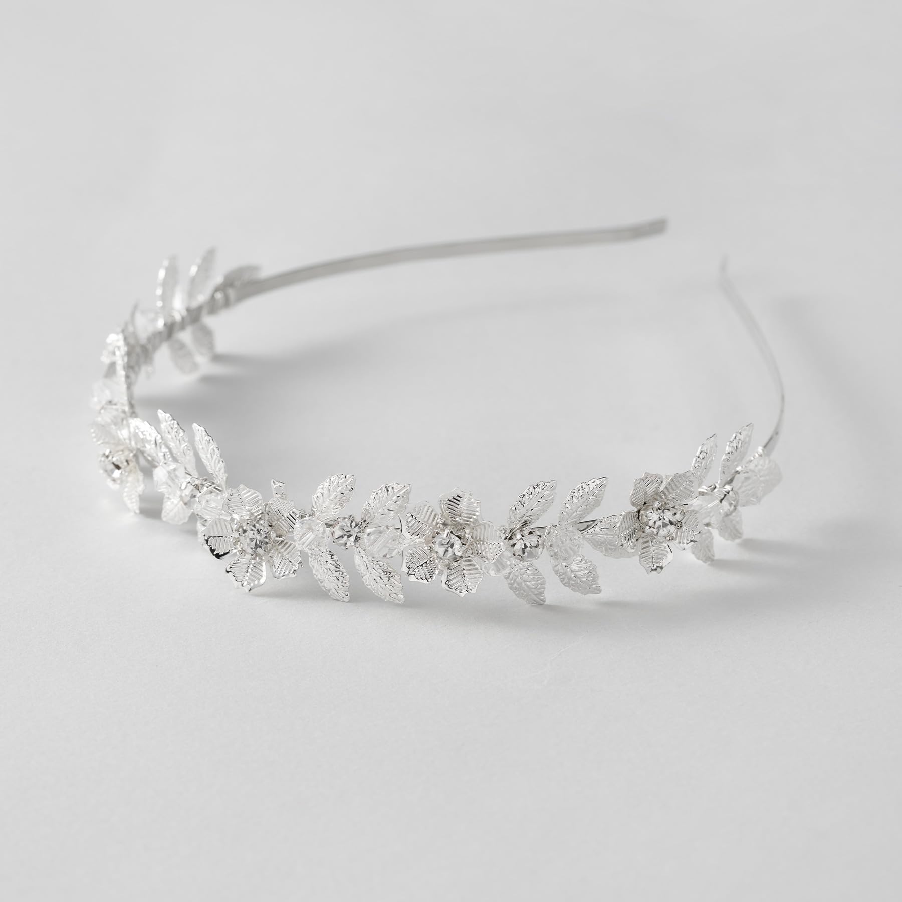 SWEETV Flower Girl Headband – Pearl & Rhinestone Hairpiece for Weddings (Silver)