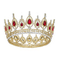SWEETV Royal Queen Crown – Red Wedding Tiara with Austrian Crystals | Bailey