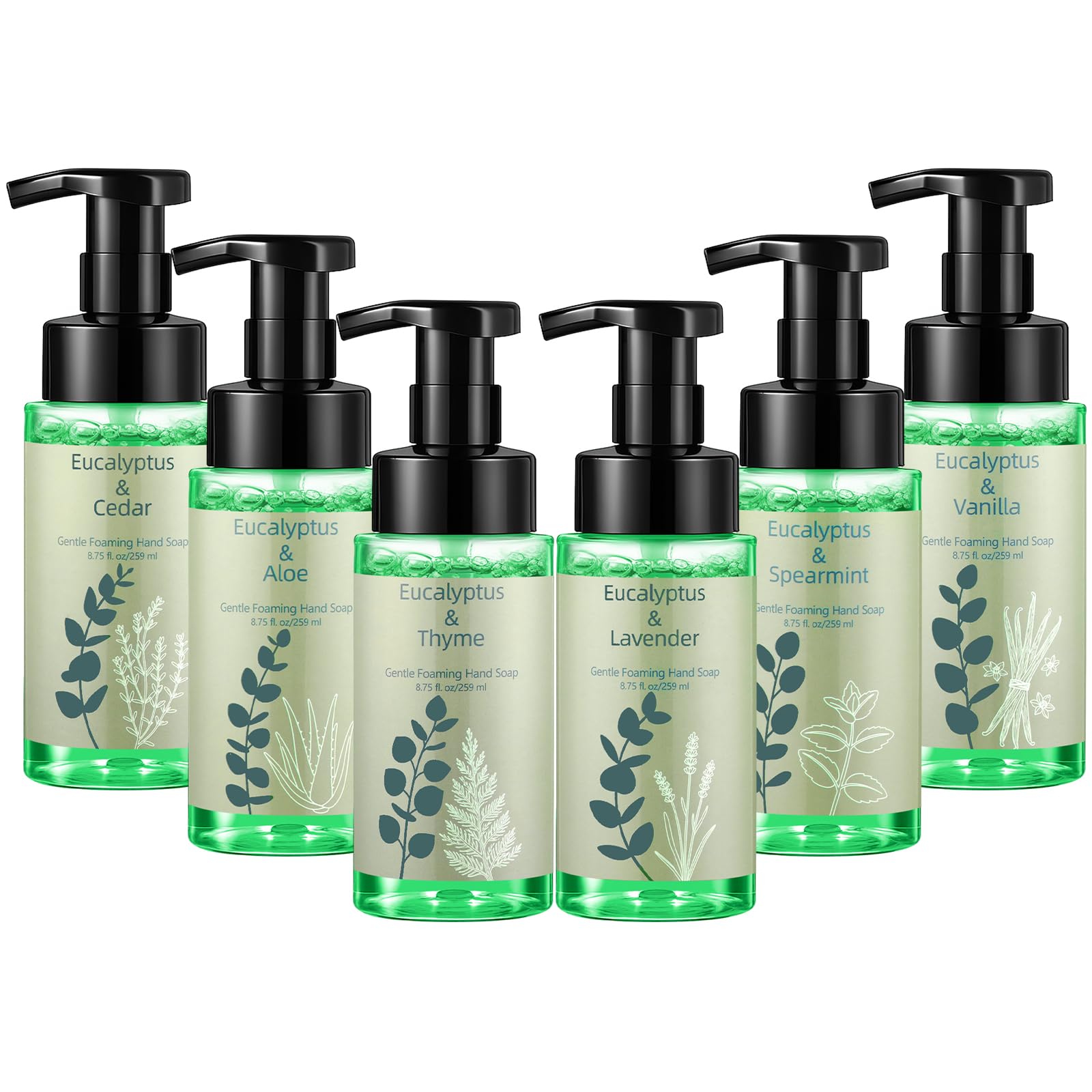 Swiffen 6-Pack Eucalyptus Foaming Hand Soap with Pump – Moisturizing 259ml Bottles