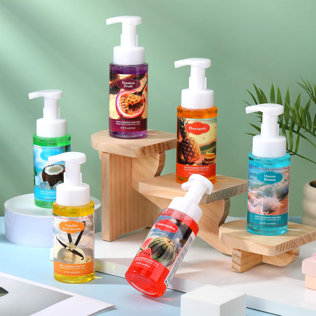 Swiffen 6-Pack Summer Foaming Hand Soap with Pump – Moisturizing Scented Hand Wash (8.75 oz ea)