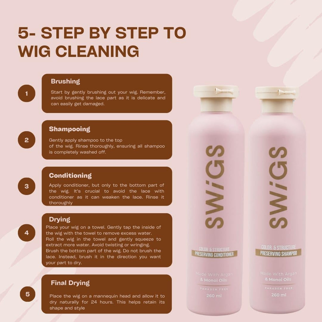 SWIGS Wig Shampoo & Conditioner Set — Detangle, Color-Safe, Body & Shine | 2-Pack 8 oz