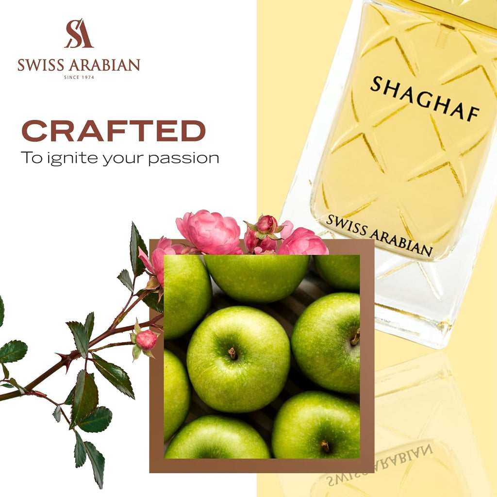 Swiss Arabian Shaghaf (Feminine) – Long-Lasting EDP Spray, Dubai Luxury Perfume 2.5 oz