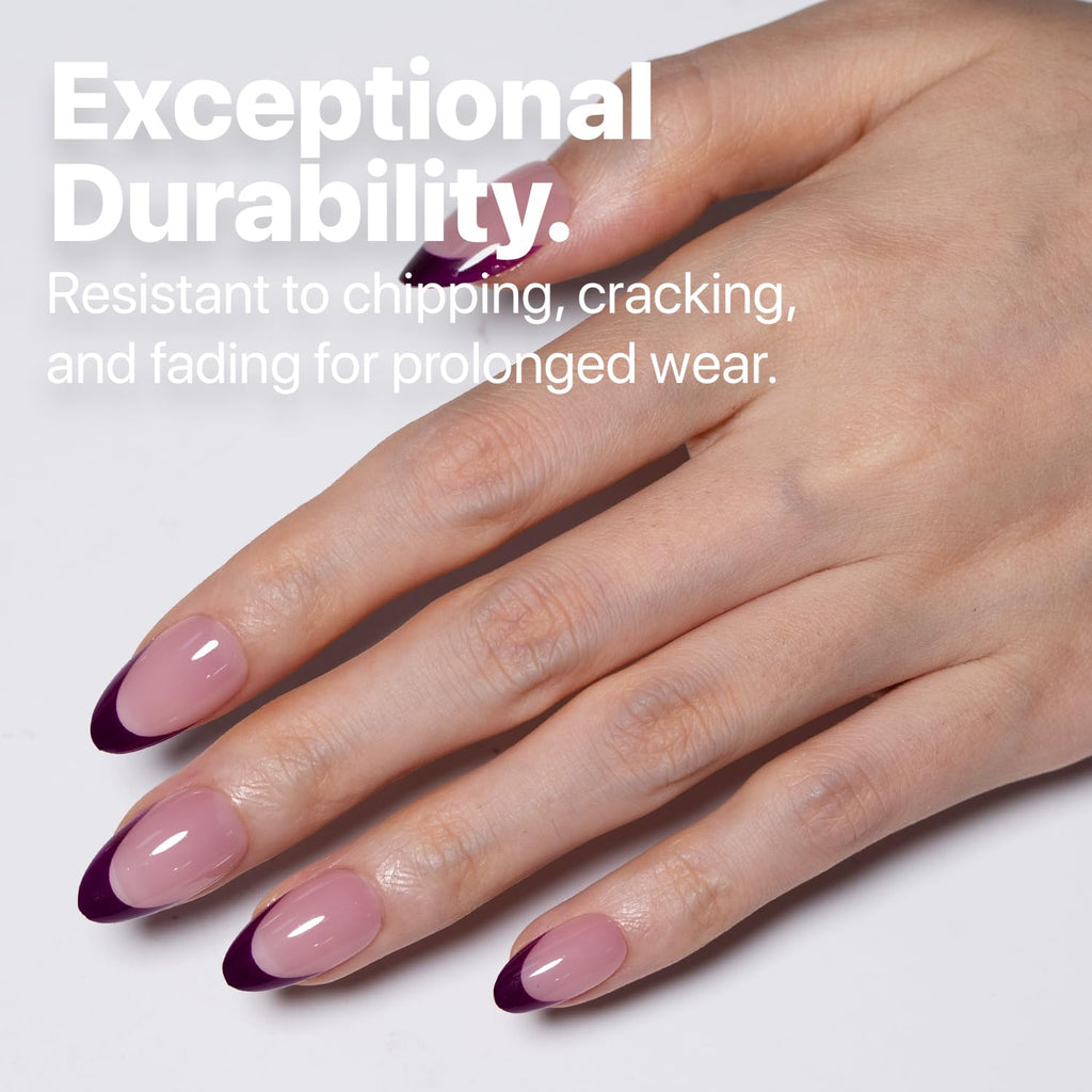 SXC Cosmetics French Tip Press On Nails – Purple Series, Short Almond, X-Pro Tips Starter Kit | 160PCS, 16 Sizes, 5 Styles, Beginner-Friendly