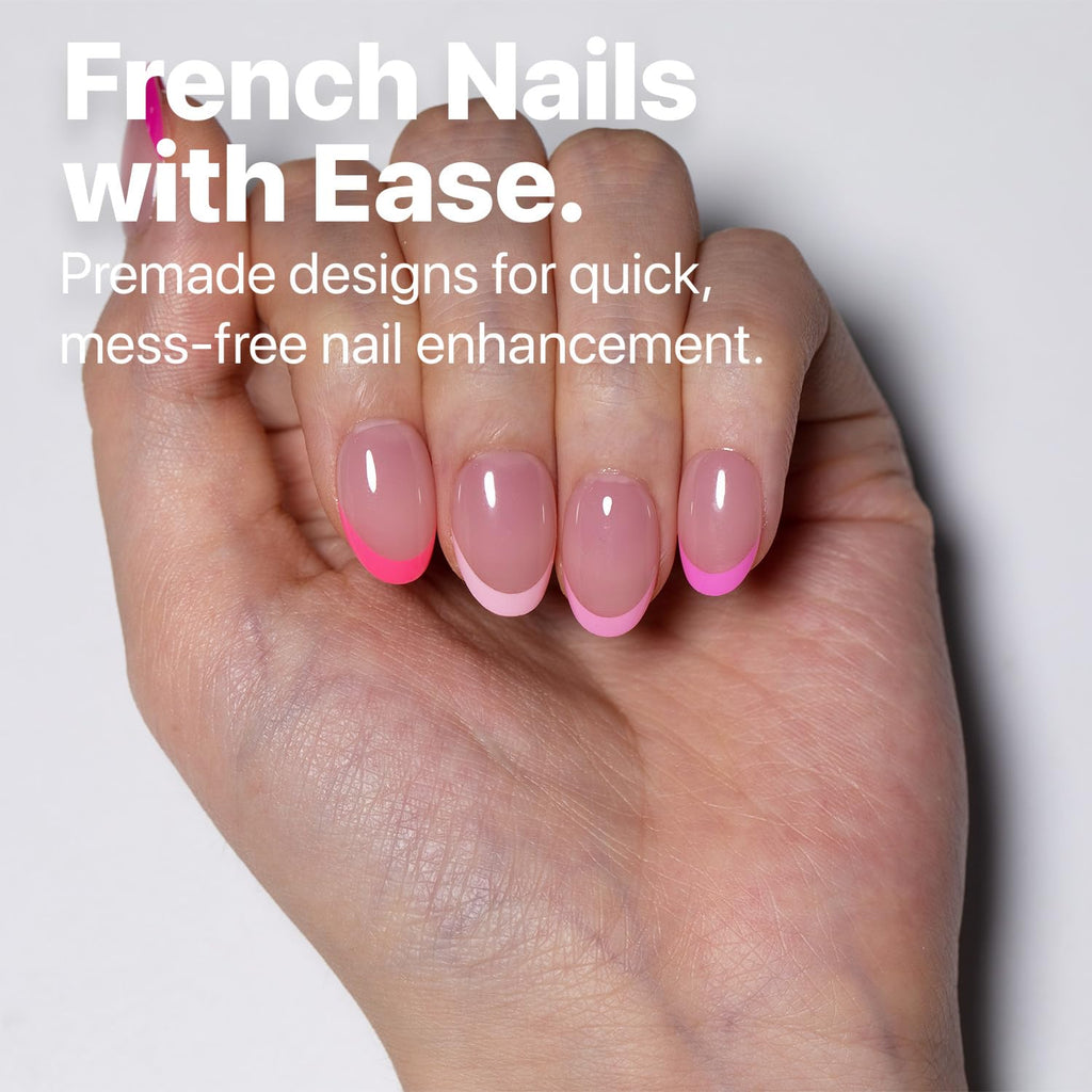SXC X-Pro Tips French Tip Press-On Nails – Pink Edition PINK118KIT-XS Almond