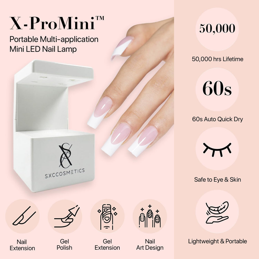 SXC Cosmetics French Tip Press-On Nails – XS Almond X-Pro Starter Kit ST118KIT