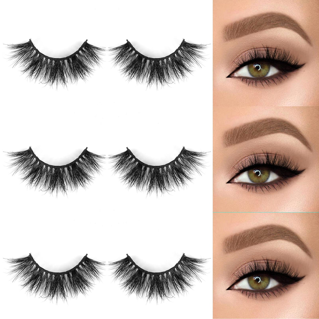 SY SHUYING 18mm Mink Lashes – Natural 3D Wispy, Reusable (3 Pairs, Doll)