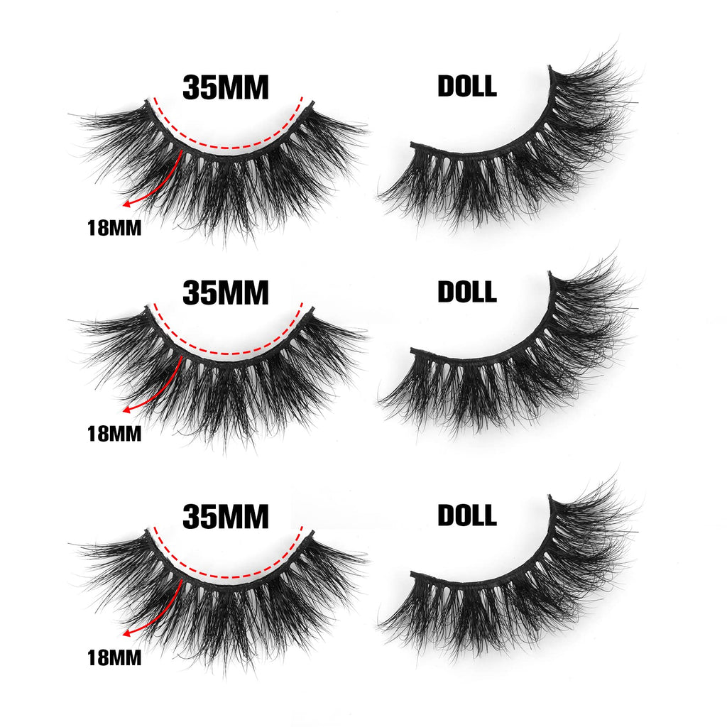 SY SHUYING 18mm Mink Lashes – Natural 3D Wispy, Reusable (3 Pairs, Doll)