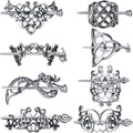 Syhood Viking Celtic Hair Clips – 8-Piece Vintage Knot Hairpins in Silver for Women