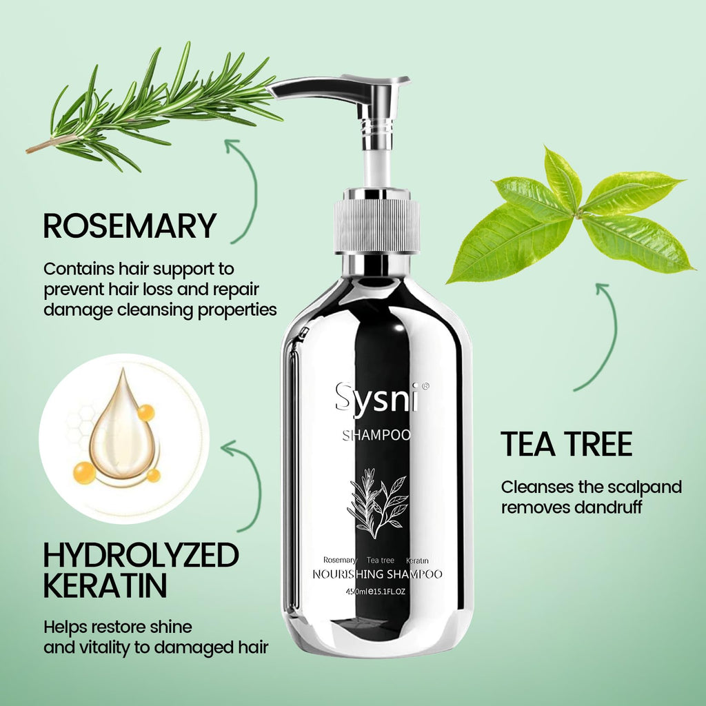 Sysni Rosemary Tea Tree Keratin Shampoo – Hydrating Cleansing for Men & Women
