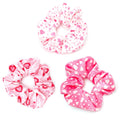 syyoo Valentine's Day Hair Ties - Red Heart Scrunchies, Pink Soft Elastic Hair Bands for Women & Girls