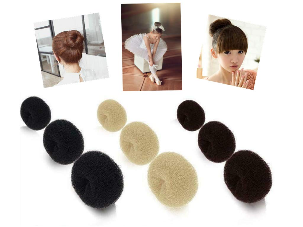 SZMWL Donut Hair Bun Maker – 18-Pack Kit in 3 Colors, 3 Sizes
