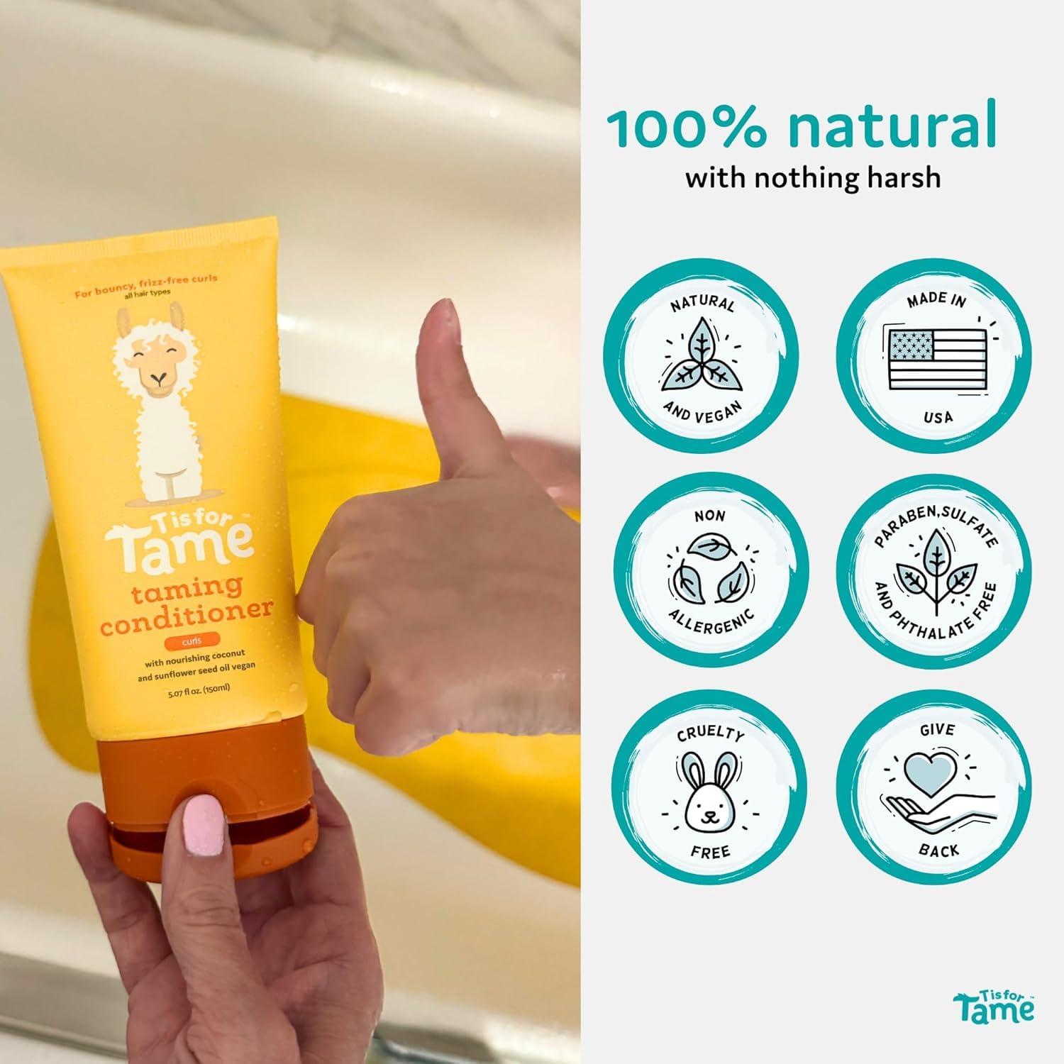 T is for Tame Taming Conditioner for Kids – Detangles, Softens & Frizz Control