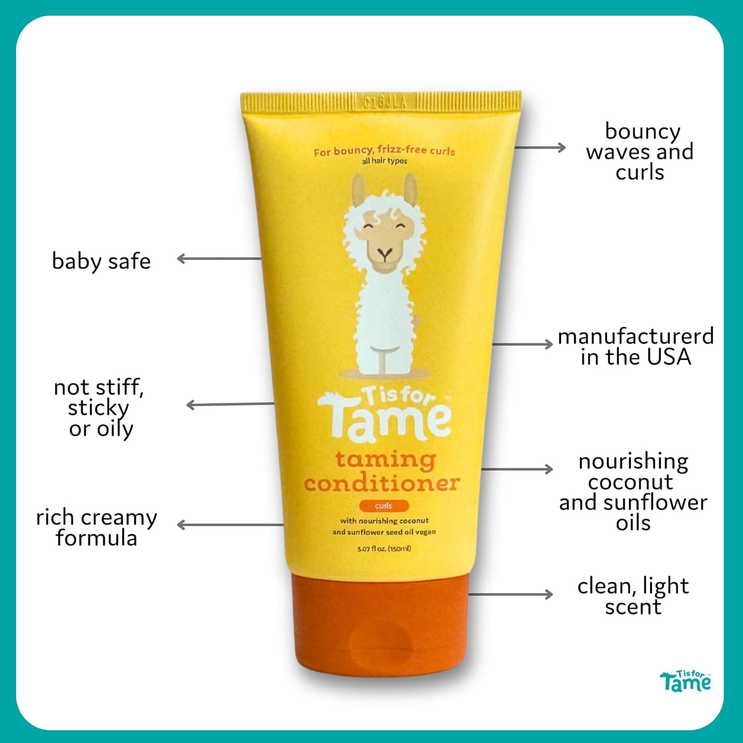 T is for Tame Taming Conditioner for Kids – Detangles, Softens & Frizz Control