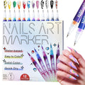 TAEERY 12 Colors Nail Art Markers Set – Quick-Dry Nail Art Pens for Home & Salon