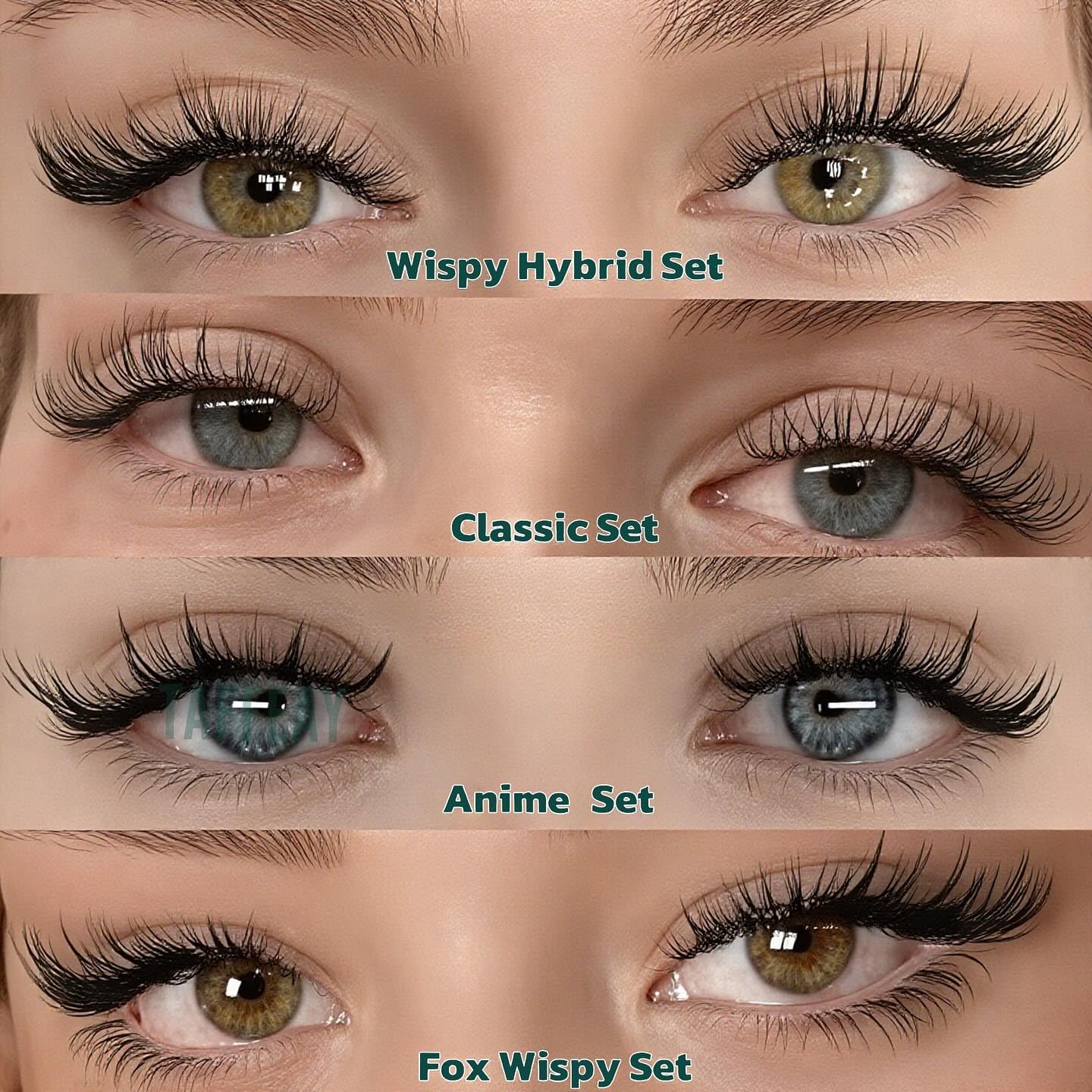 TAFFEAY Cashmere Classic & Volume Lash Extensions – 0.03–0.15mm, 8–20mm, 16-Row Tray (CC, C, D, B, J Curl)