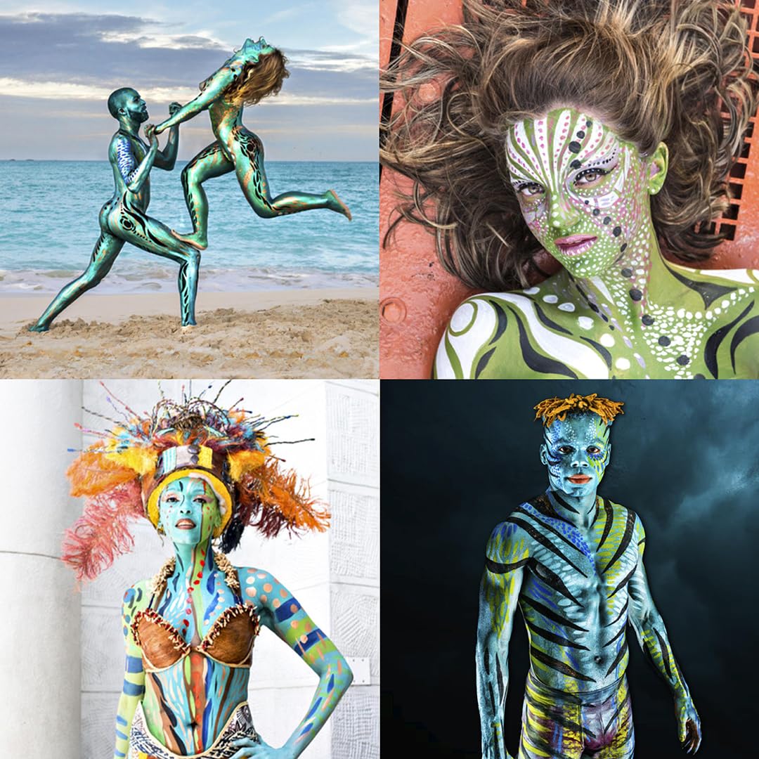 TAG Face & Body Paint - Regular Palette 12 x 10g | Vibrant, Safe & Water-Activated
