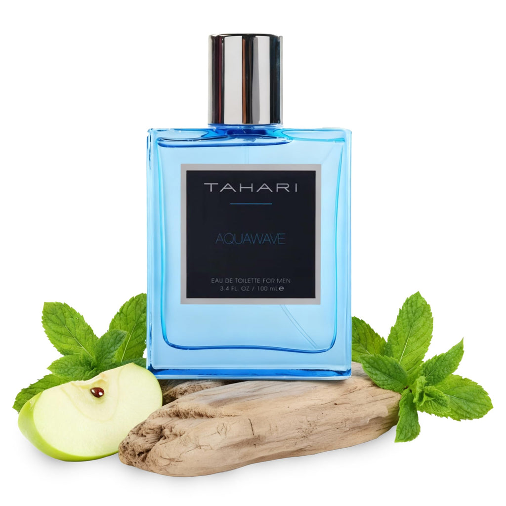 TAHARI Aquawave Eau de Toilette for Men – Long-Lasting Fresh Aquatic Scent with Bergamot, Marine & Cedarwood