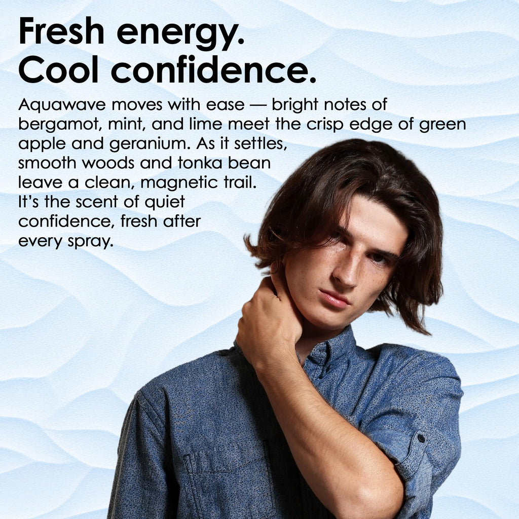 TAHARI Aquawave Eau de Toilette for Men – Long-Lasting Fresh Aquatic Scent with Bergamot, Marine & Cedarwood