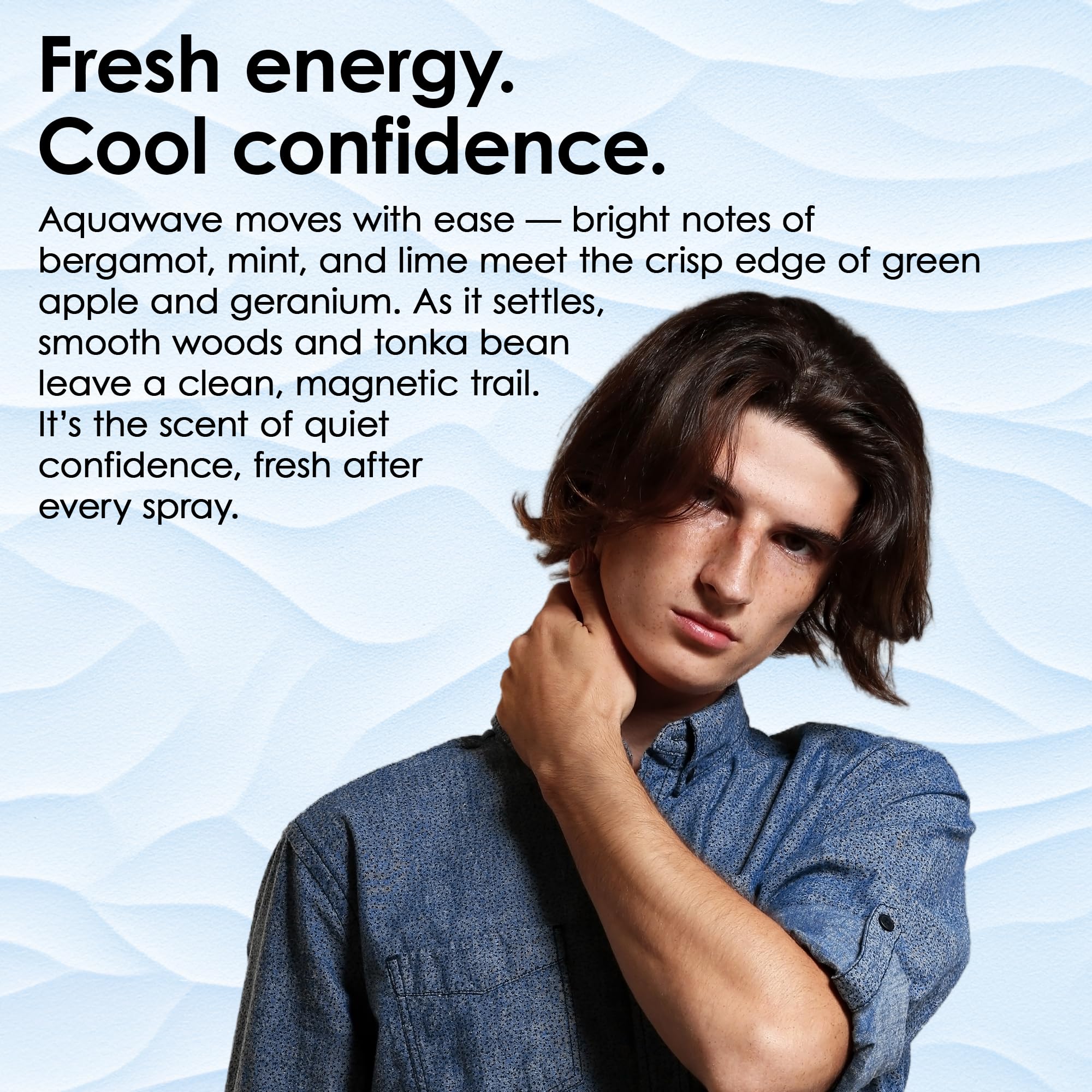 TAHARI Aquawave Eau de Toilette for Men – Long-Lasting Fresh Aquatic Scent with Bergamot, Marine & Cedarwood