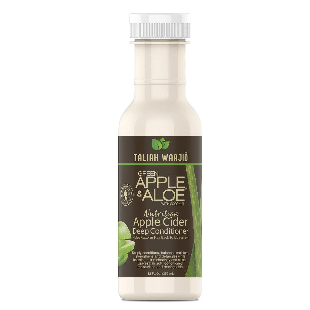 Taliah Waajid Green Apple & Aloe Apple Cider Deep Conditioner Moisture Balance for Dry, Frizzy Hair 12 oz