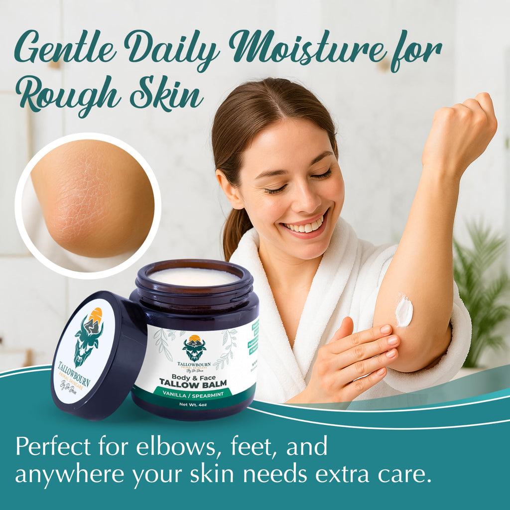 Tallowbourn Grass-Fed Beef Tallow Balm | Vanilla & Spearmint, Face & Body, 4 oz