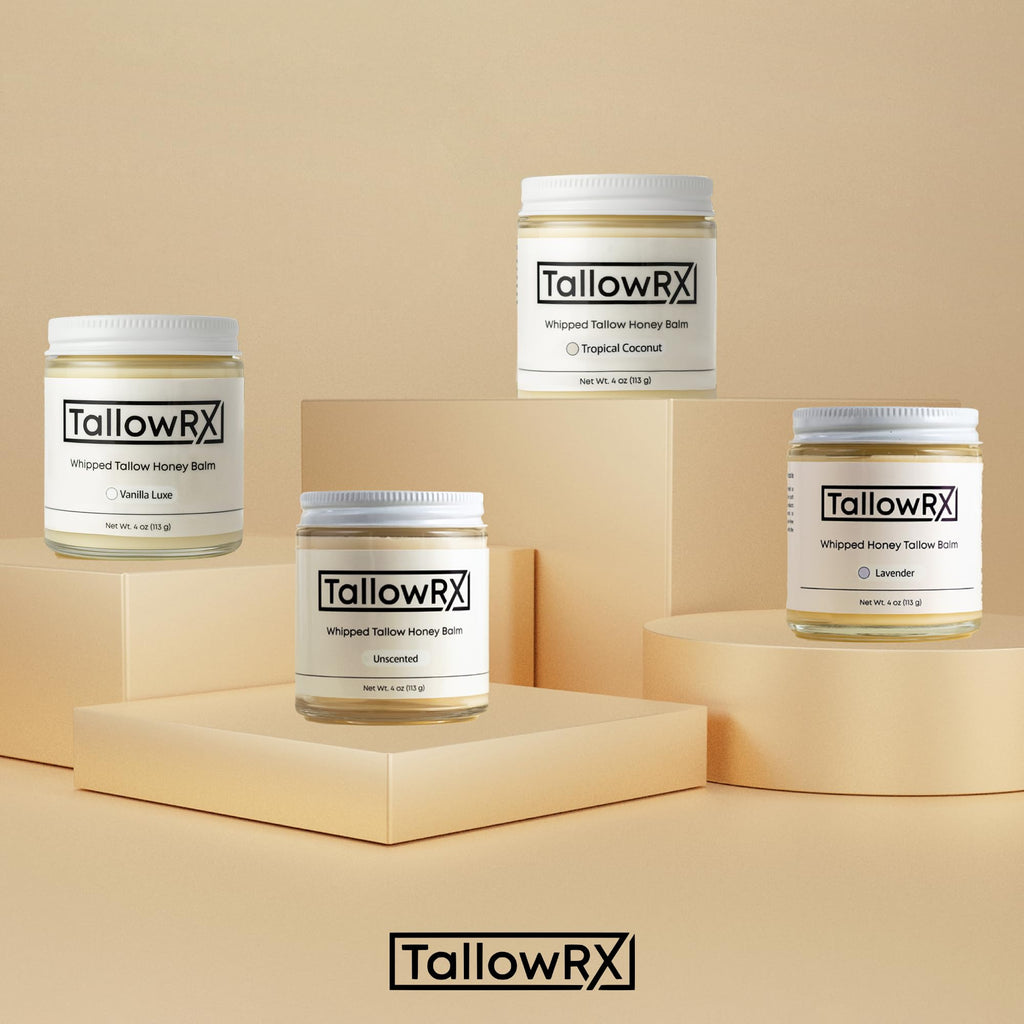 TALLOWRX 100% Grass-Fed Beef Tallow Balm – Whipped Honey Moisturizer with Manuka Honey, Jojoba & Calendula | Face & Body (4 oz, Vanilla Scent)