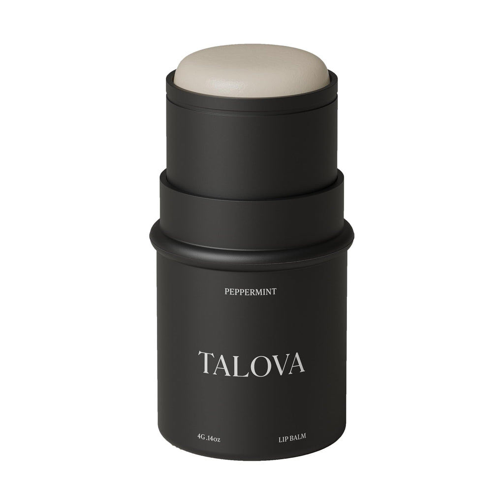 TALOVA Peppermint Grass-Fed Tallow Lip Balm – Overnight Lip Mask with Vitamins A, D, E, and K