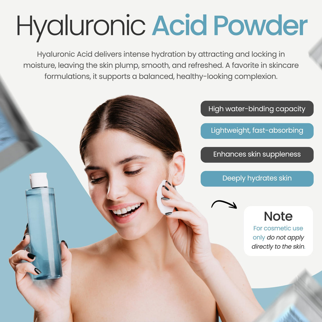 Talsen Chemicals Pure Hyaluronic Acid Powder 1800 kDa+ (2 oz / 56 g) – DIY Serums, Natural Cosmetic Grade