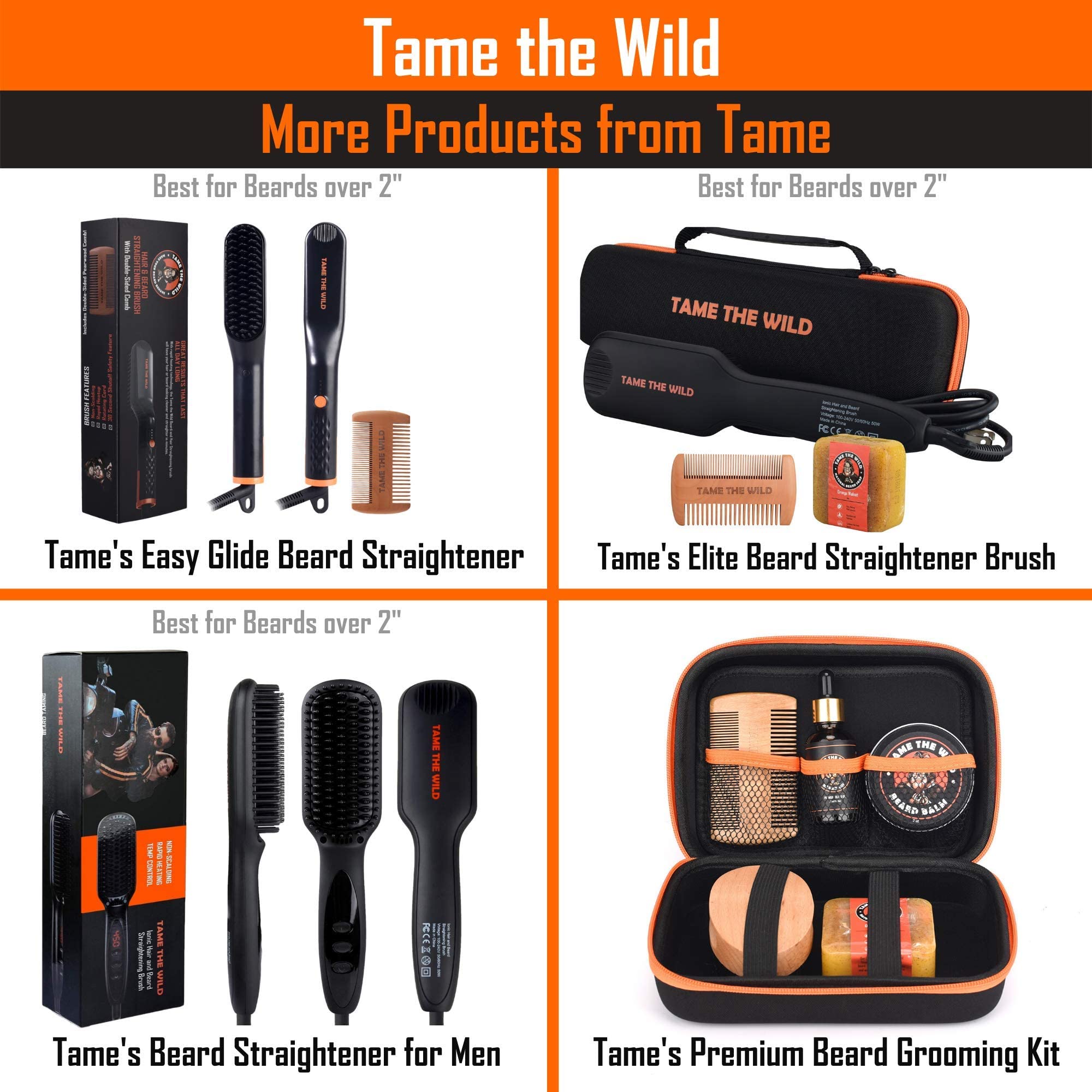 Tame The Wild Beard Straightener with Heat Protectant – Argan Oil, Keratin & Aloe Fortified Beard Spray (8.5 Fl Oz)
