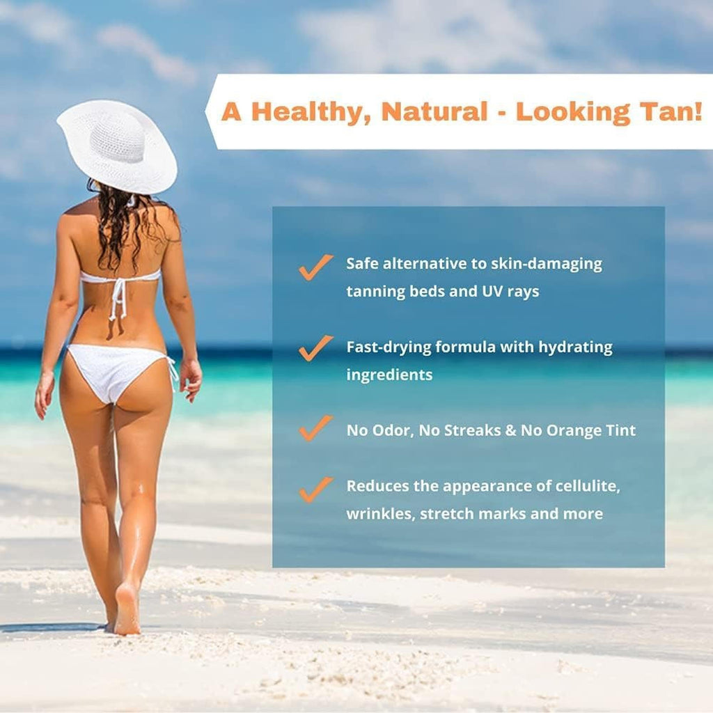 Tan Physics Sunless Tanner 8oz with Anklet – Streak-Free Self-Tanner for Face & Body