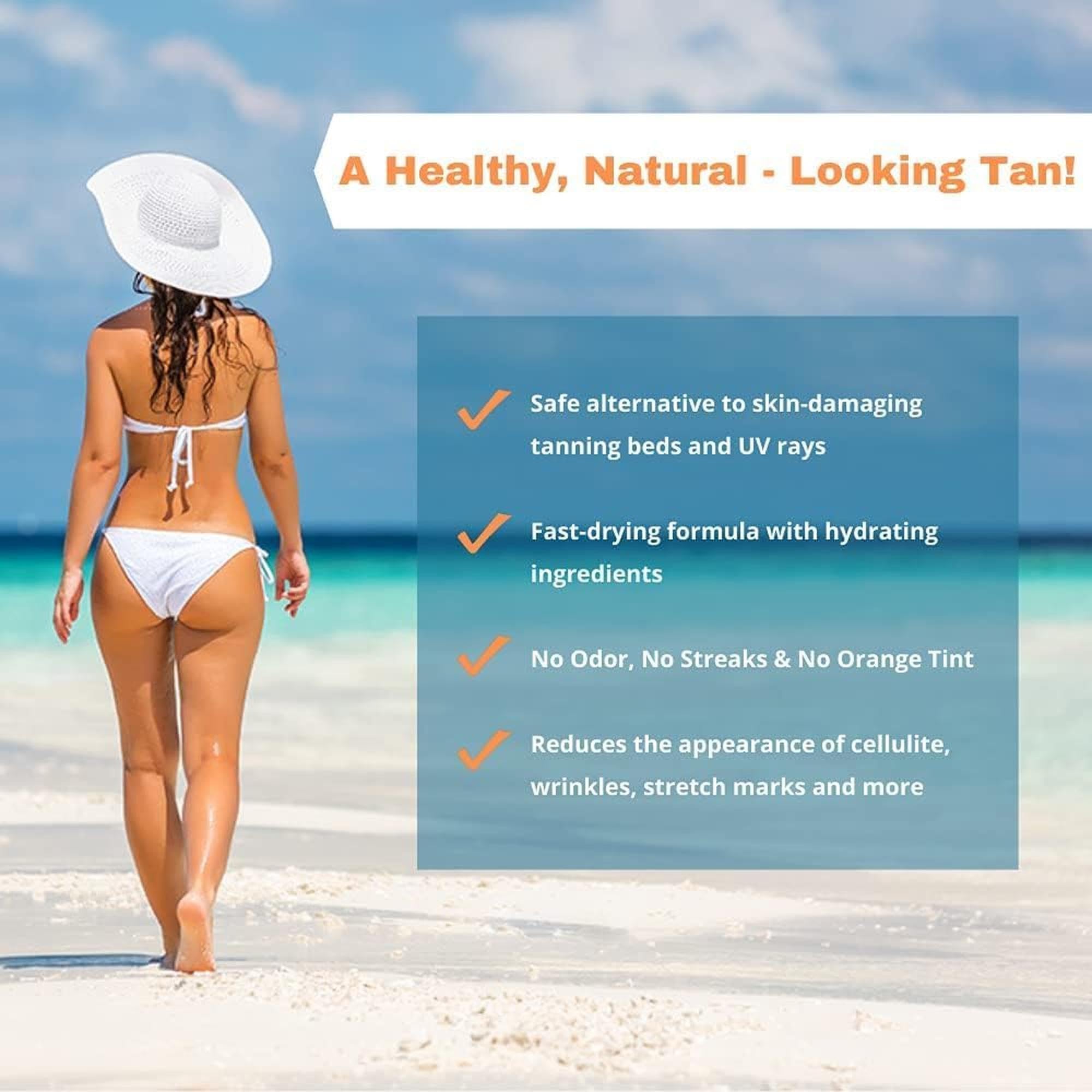 Tan Physics Sunless Tanner 8oz with Anklet – Streak-Free Self-Tanner for Face & Body