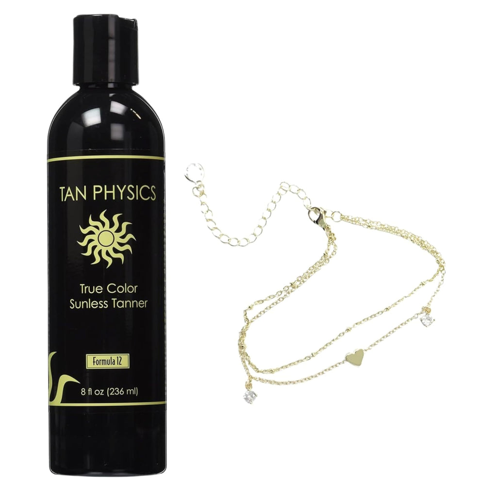 Tan Physics Sunless Tanner 8oz with Anklet – Streak-Free Self-Tanner for Face & Body