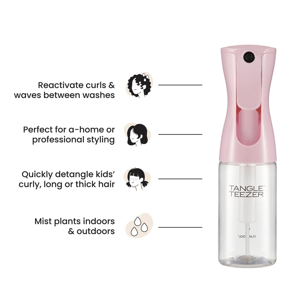 TANGLE TEEZER Travel-Size Fine Mist Bottle – Refillable, Millennial Pink, 6.1 oz