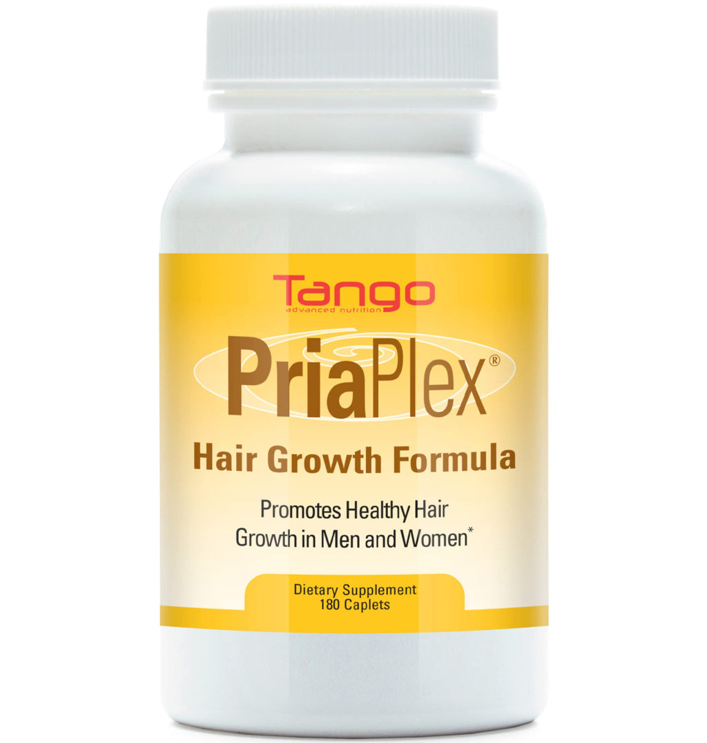 PriaPlex Natural Hair Growth Supplement by Tango — 180 Caplets for Hair Loss Support (Men & Women)