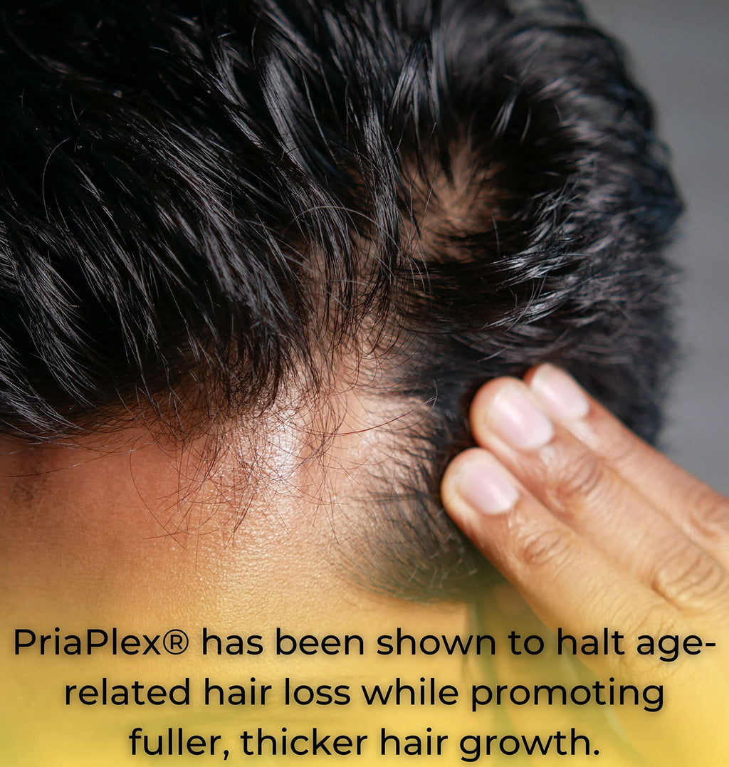 PriaPlex Natural Hair Growth Supplement by Tango — 180 Caplets for Hair Loss Support (Men & Women)