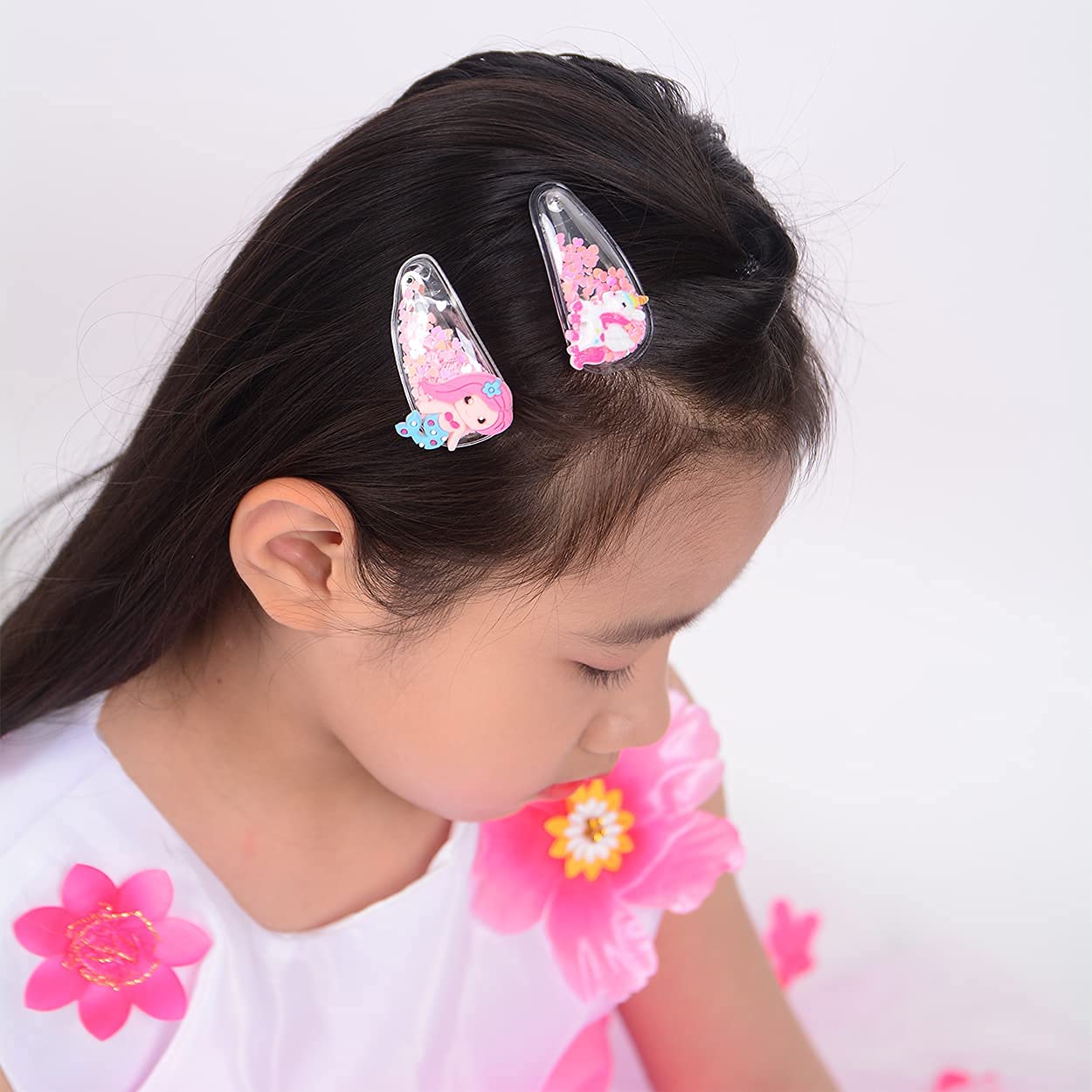 TANLOMY Sparkle Girl Hair Clips – 10-Piece Glitter Barrettes Kit for Toddler Girls