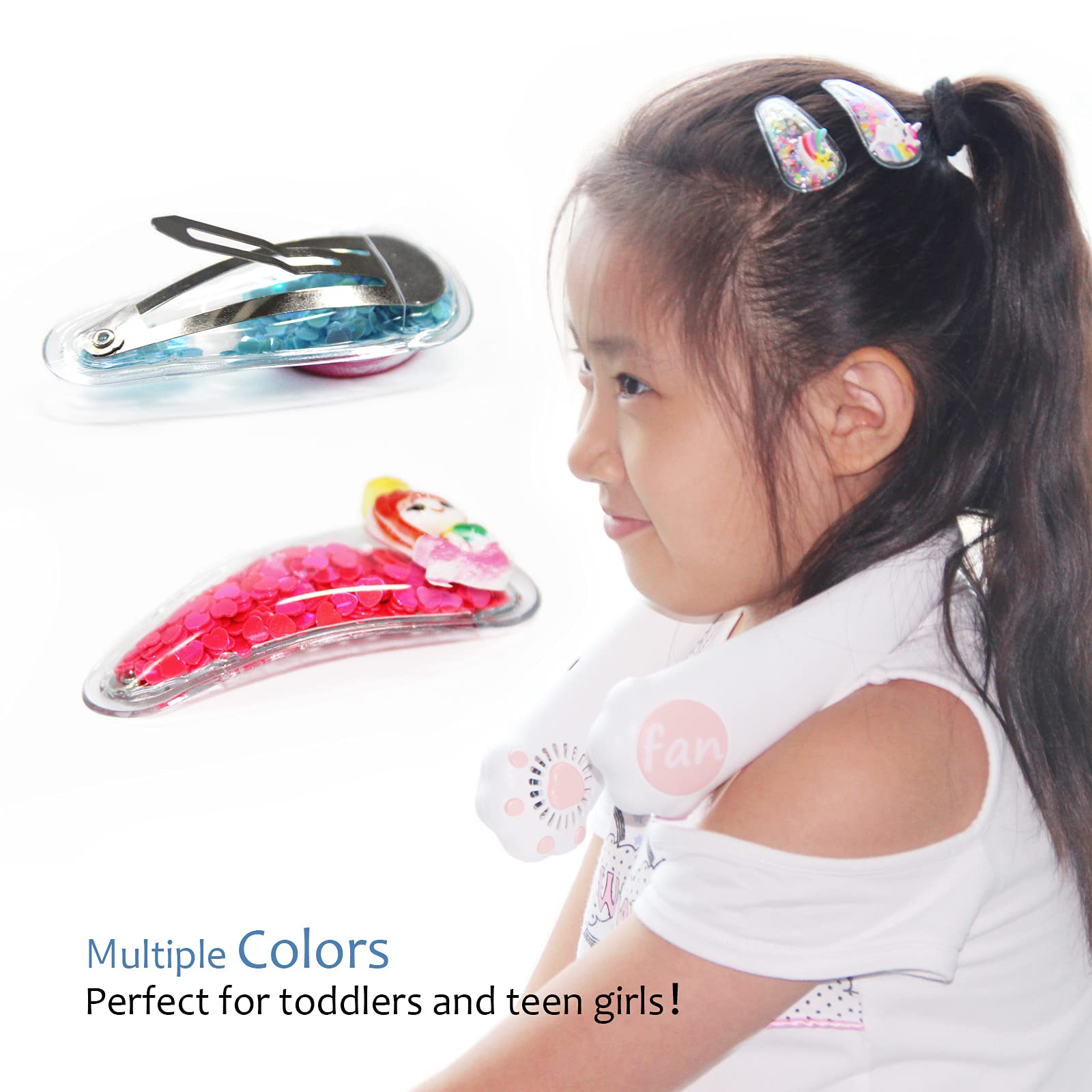TANLOMY Sparkle Girl Hair Clips – 10-Piece Glitter Barrettes Kit for Toddler Girls