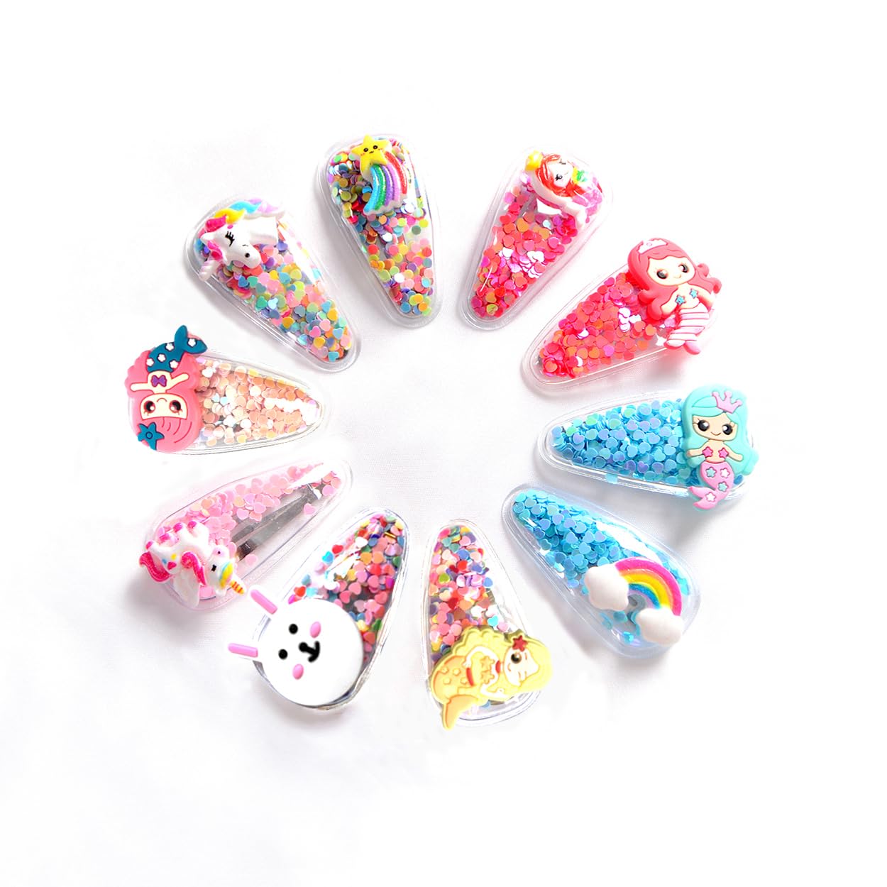 TANLOMY Sparkle Girl Hair Clips – 10-Piece Glitter Barrettes Kit for Toddler Girls