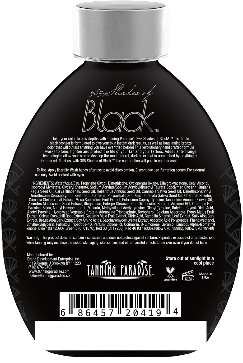Tanning Paradise 365 Shades of Black – Triple Black Bronzing Lotion 13.5oz