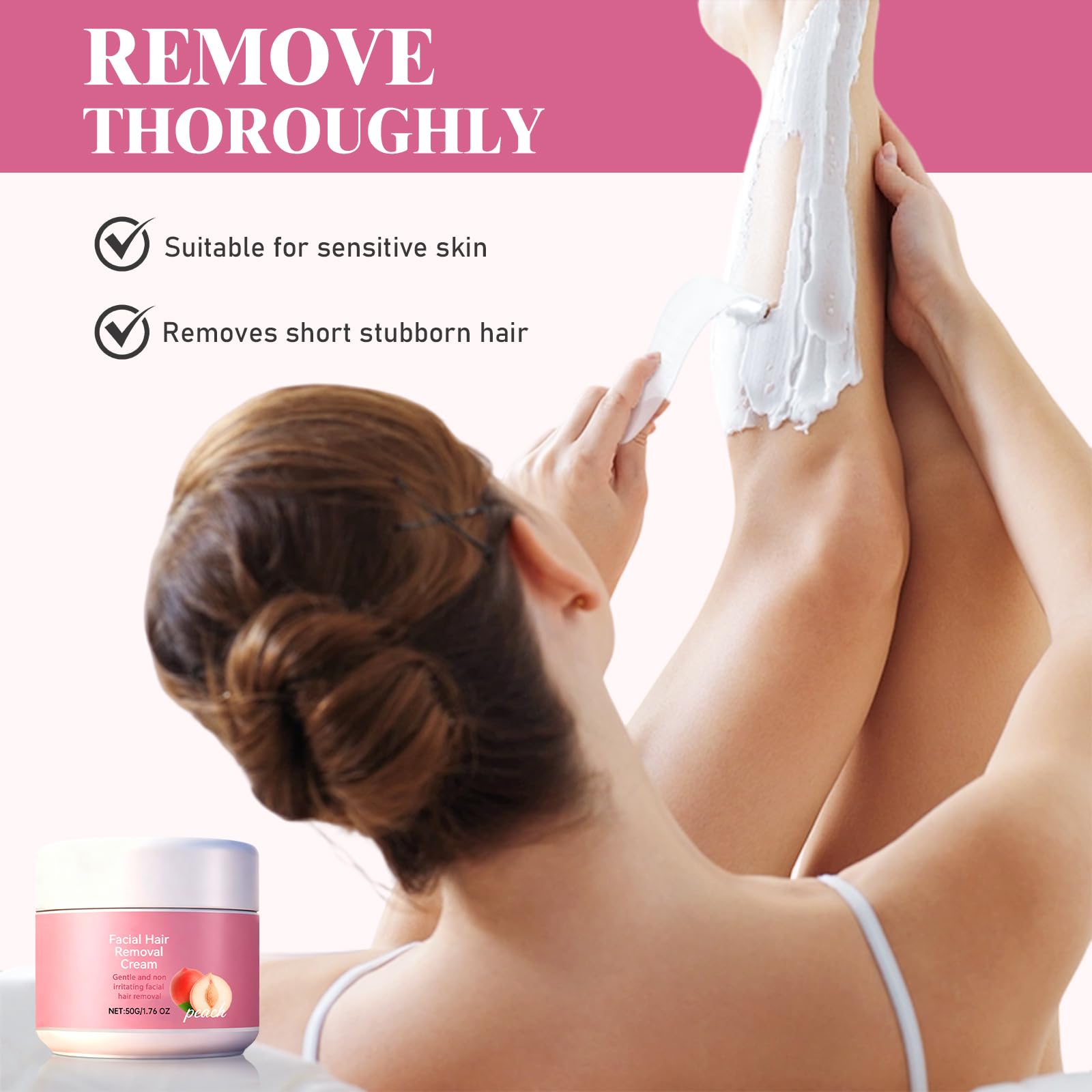 Tardiy Facial Hair Remover Cream – Peach, Gentle & Fast-Acting for Face & Lip | Smooth Skin