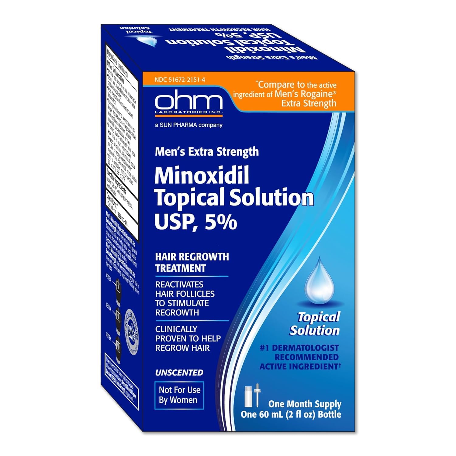 TARO Minoxidil 5% Solution for Men – 2oz Topical Hair Regrowth