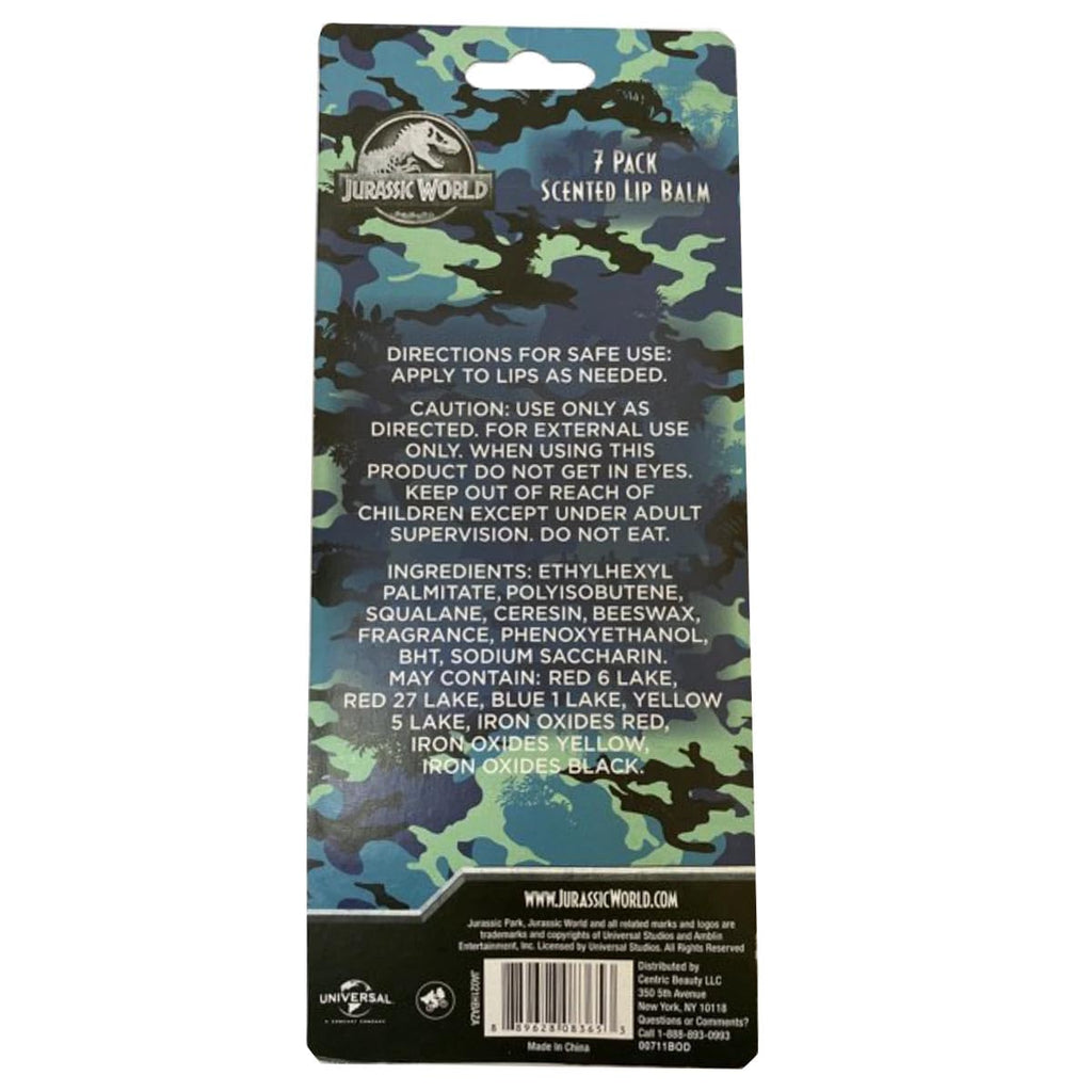 Taste Beauty Jurassic World 7-Pack Lip Balm Set – Scented Moisturizers