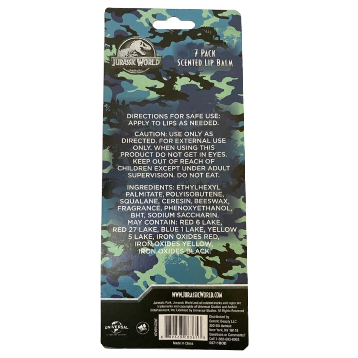 Taste Beauty Jurassic World 7-Pack Lip Balm Set – Scented Moisturizers