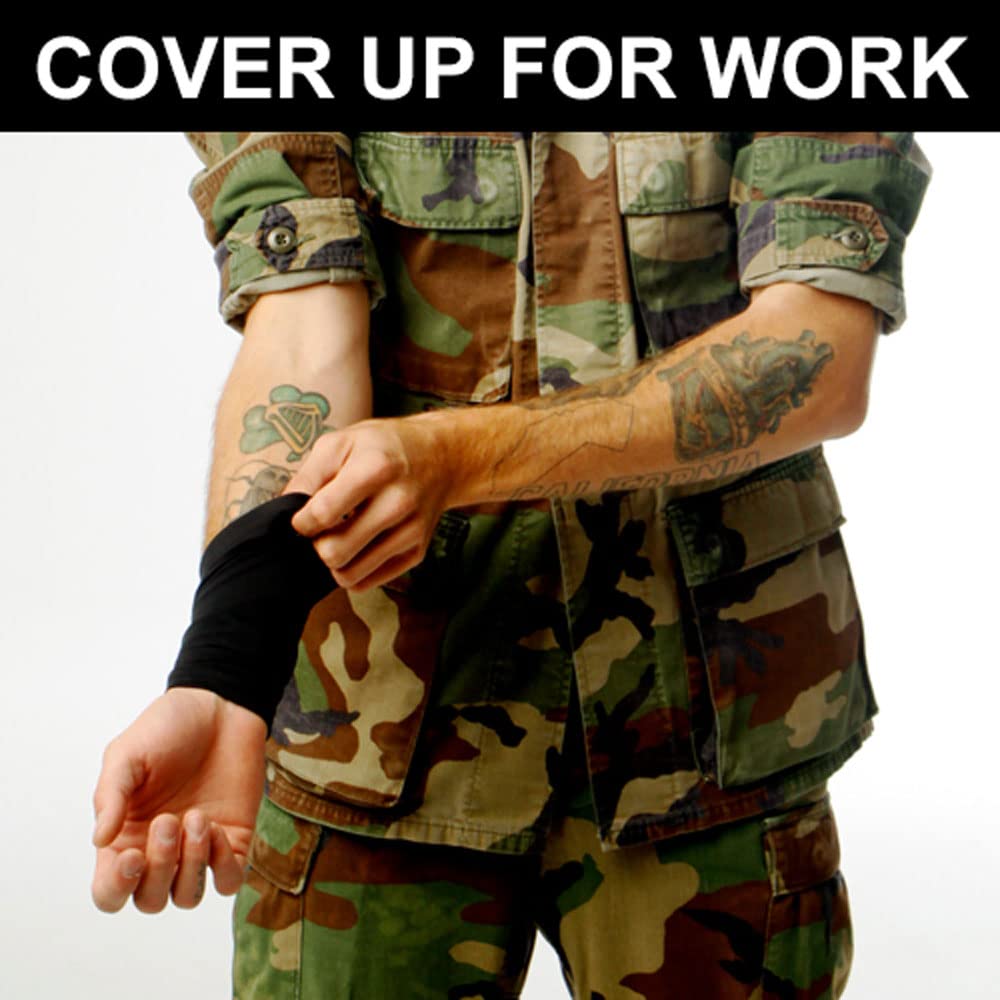 Tat2X Ink Armor Forearm 6-Inch Tattoo Cover Up Sleeve – No-Slip Gripper, Made in USA, Brown Town, Single Sleeve
