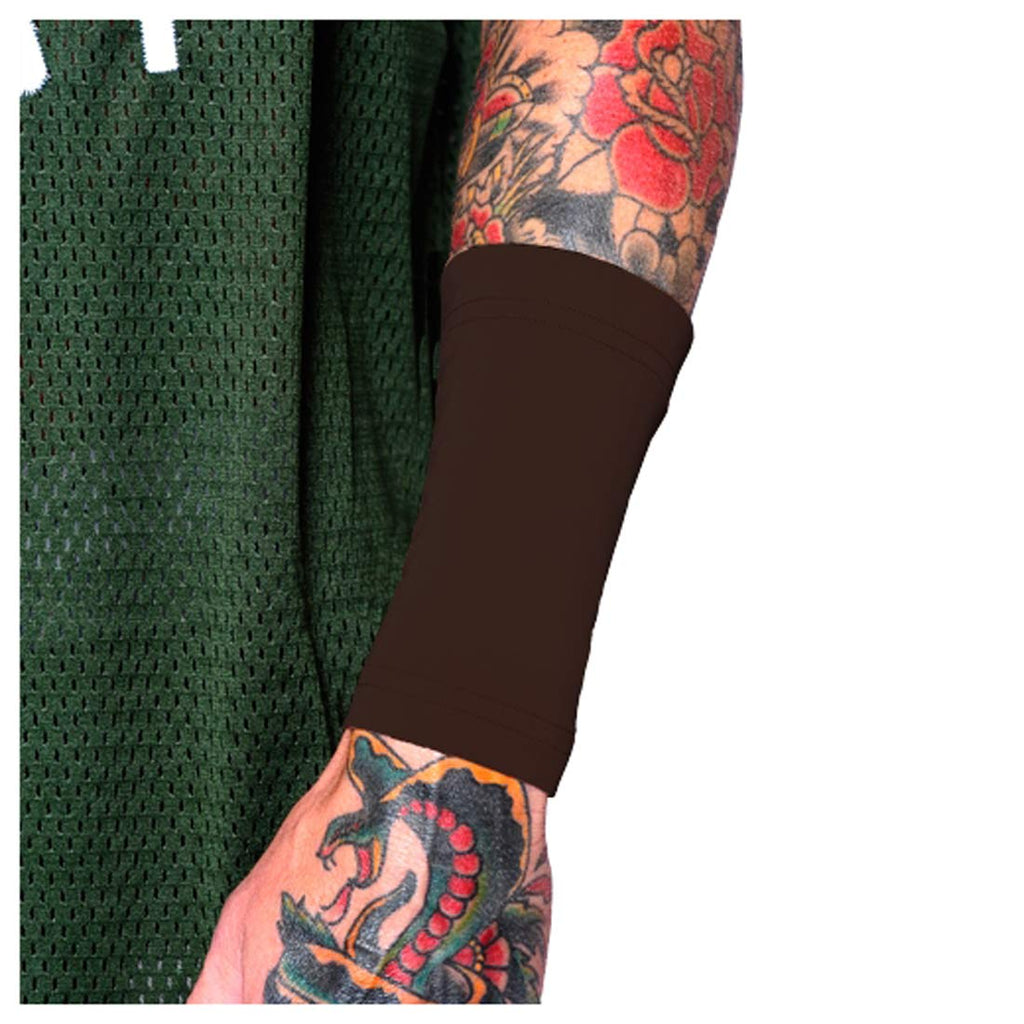 Tat2X Ink Armor Forearm 6-Inch Tattoo Cover Up Sleeve – No-Slip Gripper, Made in USA, Brown Town, Single Sleeve
