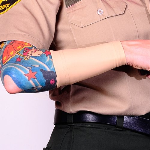 Tat2X Ink Armor Forearm 6-Inch Tattoo Cover Up Sleeve – No-Slip Gripper, Made in USA, Brown Town, Single Sleeve