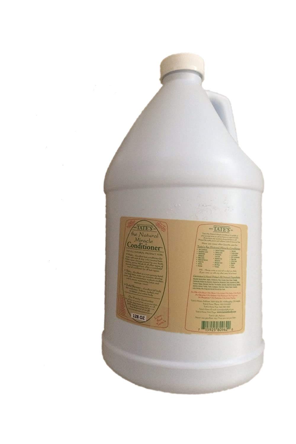 Tate's The Natural Miracle Conditioner 128 oz (1 Gallon) – Hydrating Color-Treated Hair