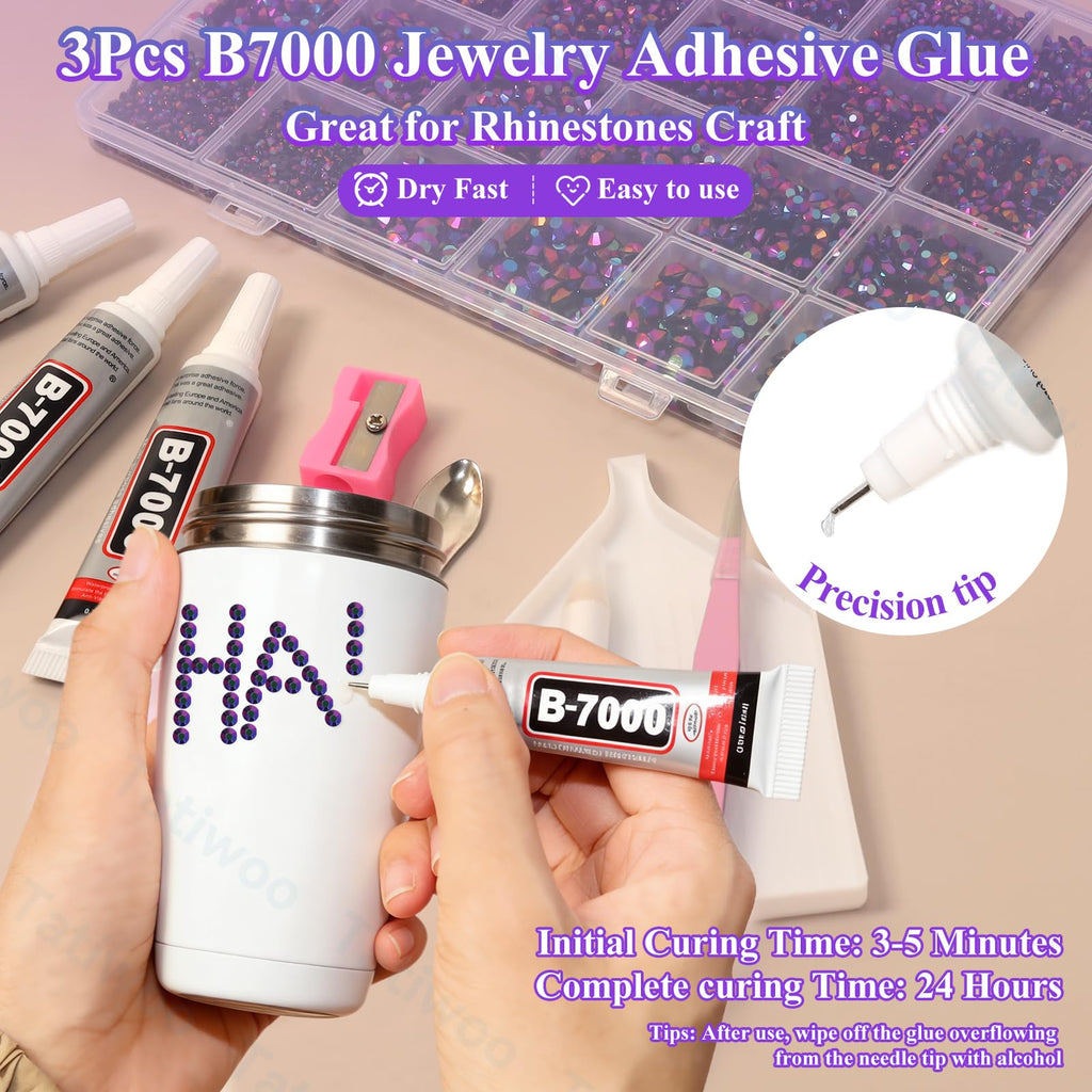 Tatiwoo Iris Purple Flatback Jelly Rhinestones – 20000 Pcs in Mixed Sizes