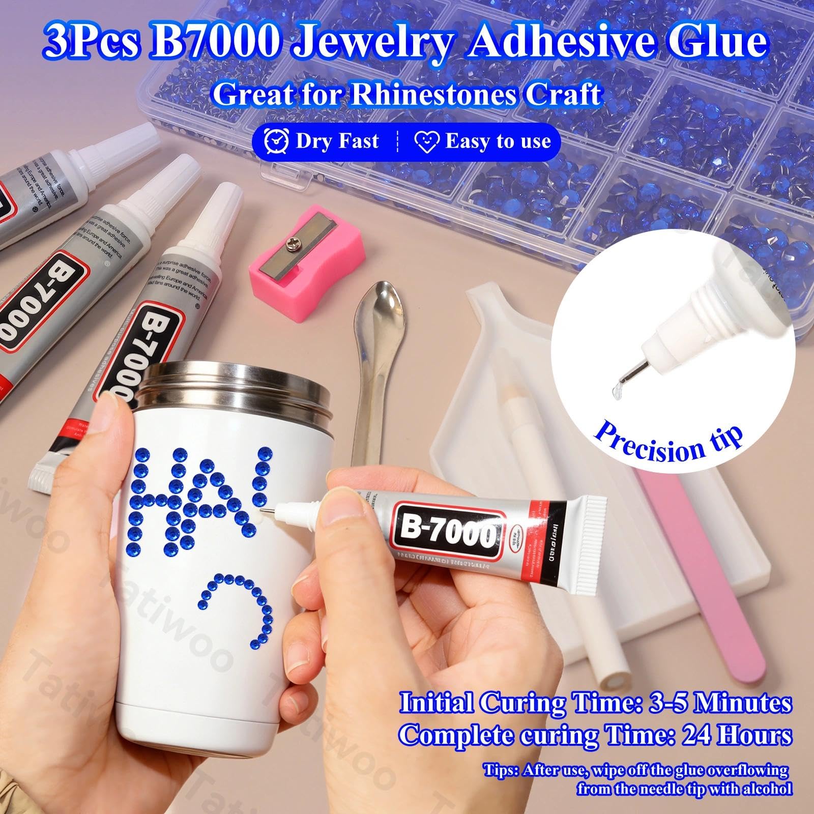 Tatiwoo 20000Pcs Navy Blue Flatback Jelly Rhinestones – Mix Sizes for DIY Crafting